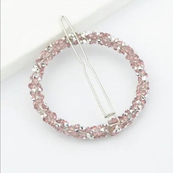 Glamorous Pink Crystal Hair Clip - Picture 3 of 3